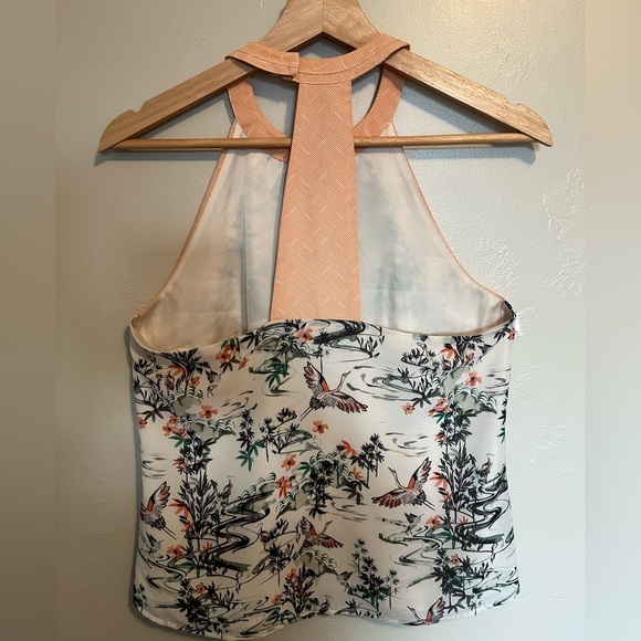 H&M Crane Garden Print Halter Blouse - Picture 7 of 13